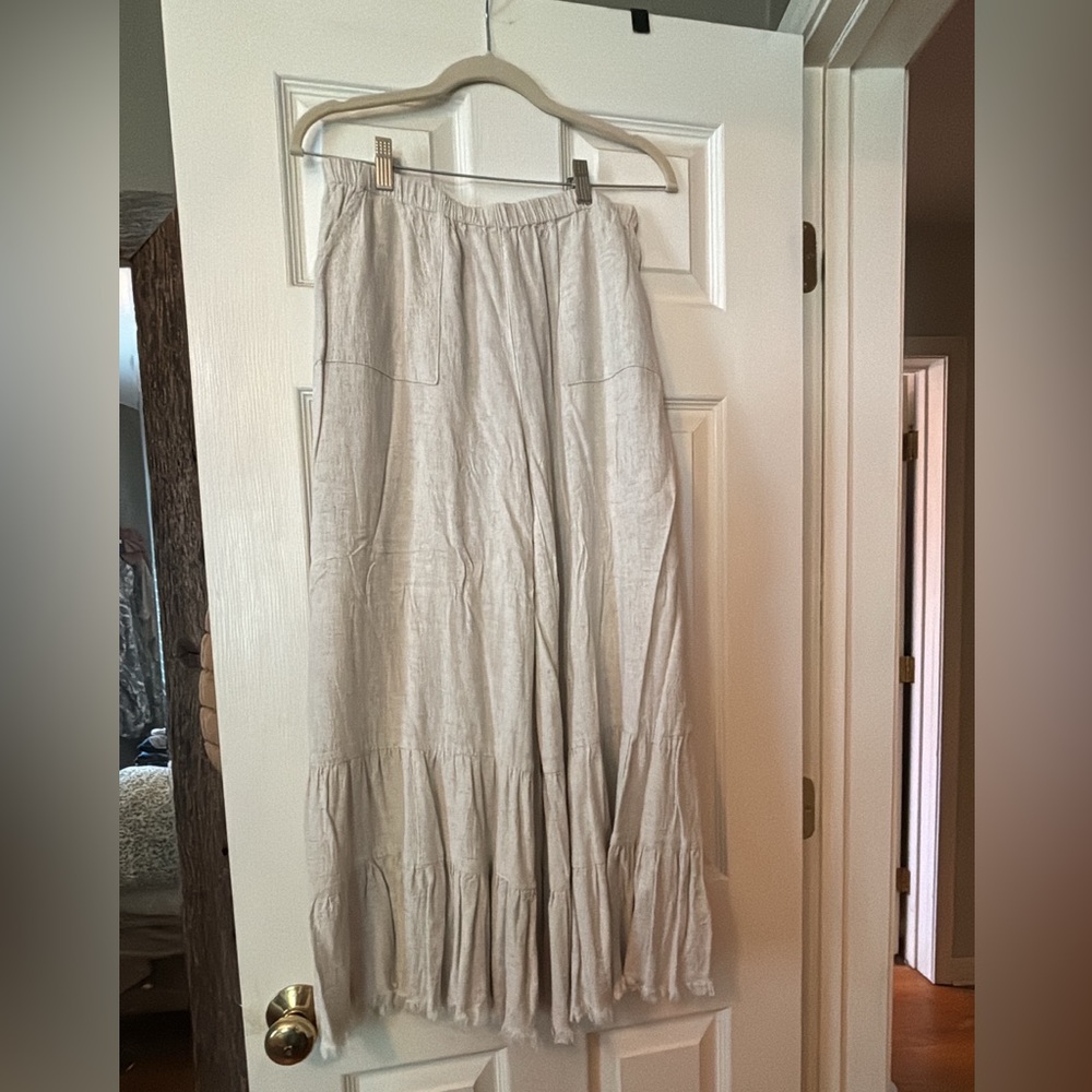 Linen wide leg pants